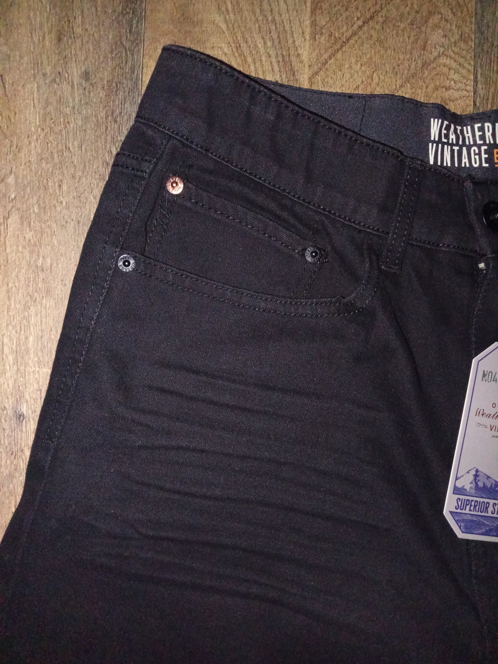 Weatherproof  Vintage Men's Black Stretch Slim Straight Jeans 32 - Picture 3 of 8